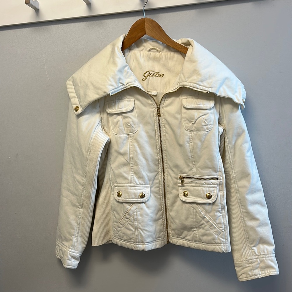 Women’s Guess Cream Jacket-Size Medium